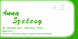 anna szelesy business card